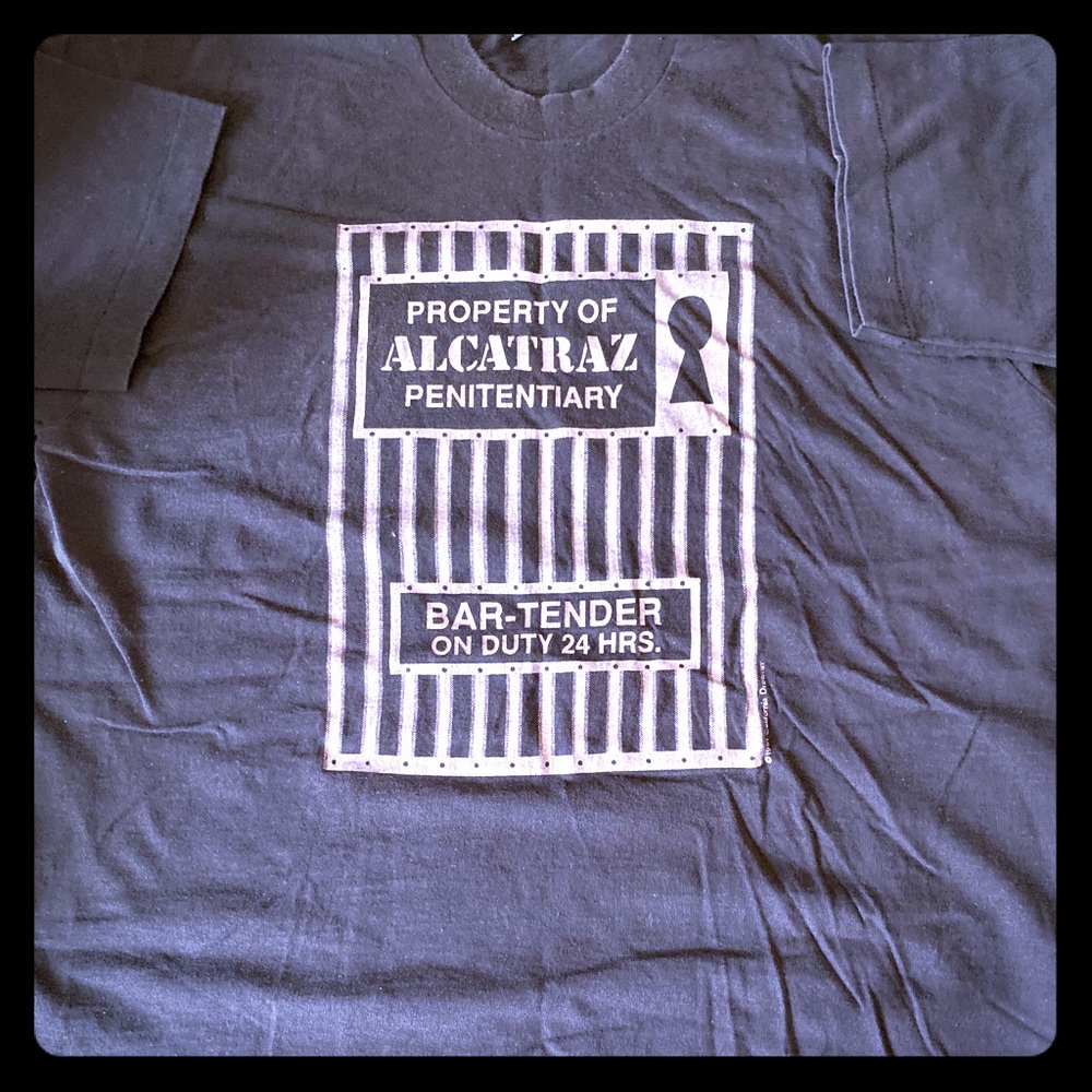 Men’s Black Vintage Alcatraz “Bar-Tender” T shirt